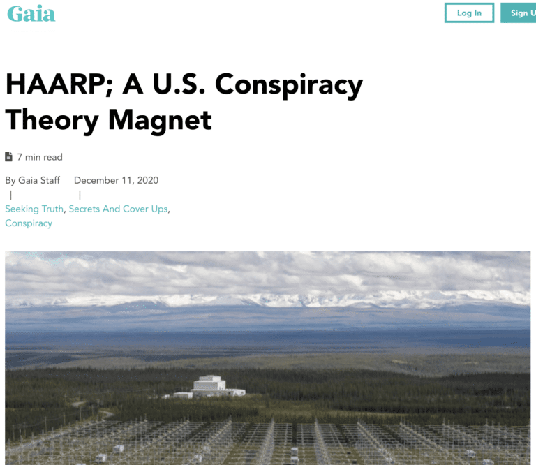 The scientific research facility HAARP cannot create natural disasters ...