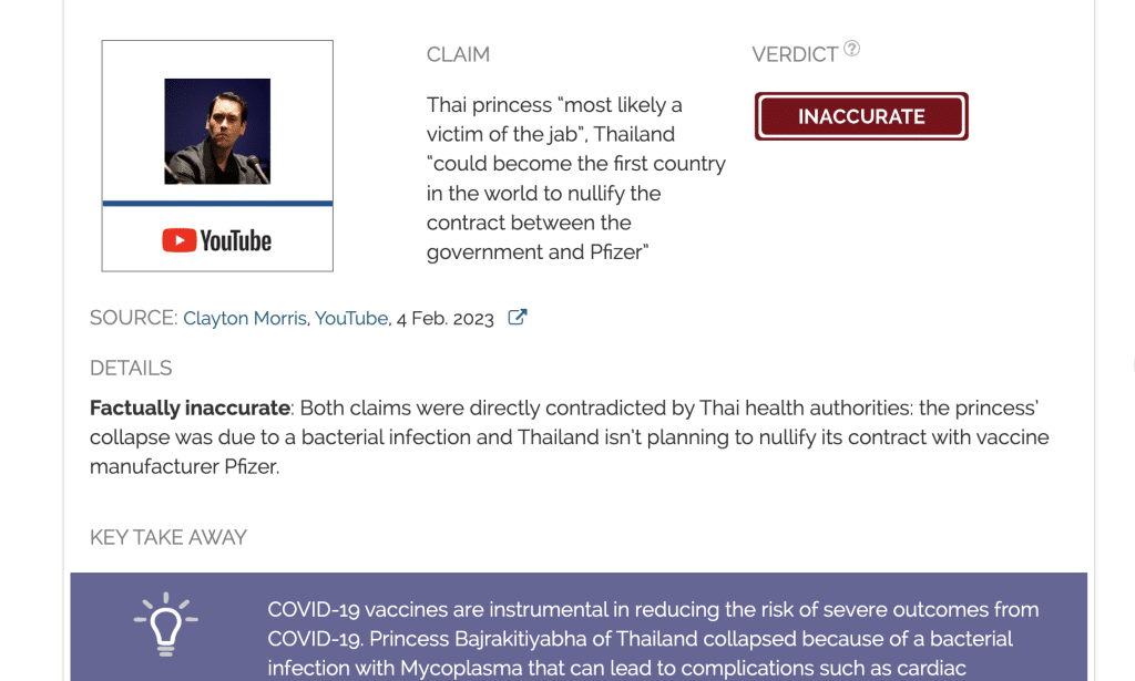 COVID 19 Vaccines Not Responsible For Thai Princess Collapse The   Princess Bajrakitiyabha Of Thailand Collapsed Because Of A Bacterial Infection With Mycoplasma 1024x615 