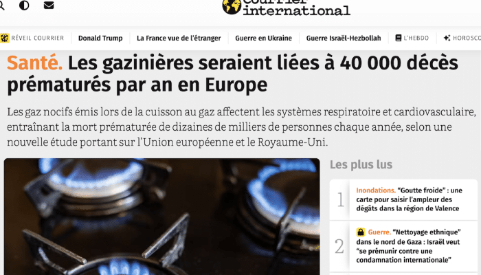 gazinière mortalité europe 40000 décès prématurés