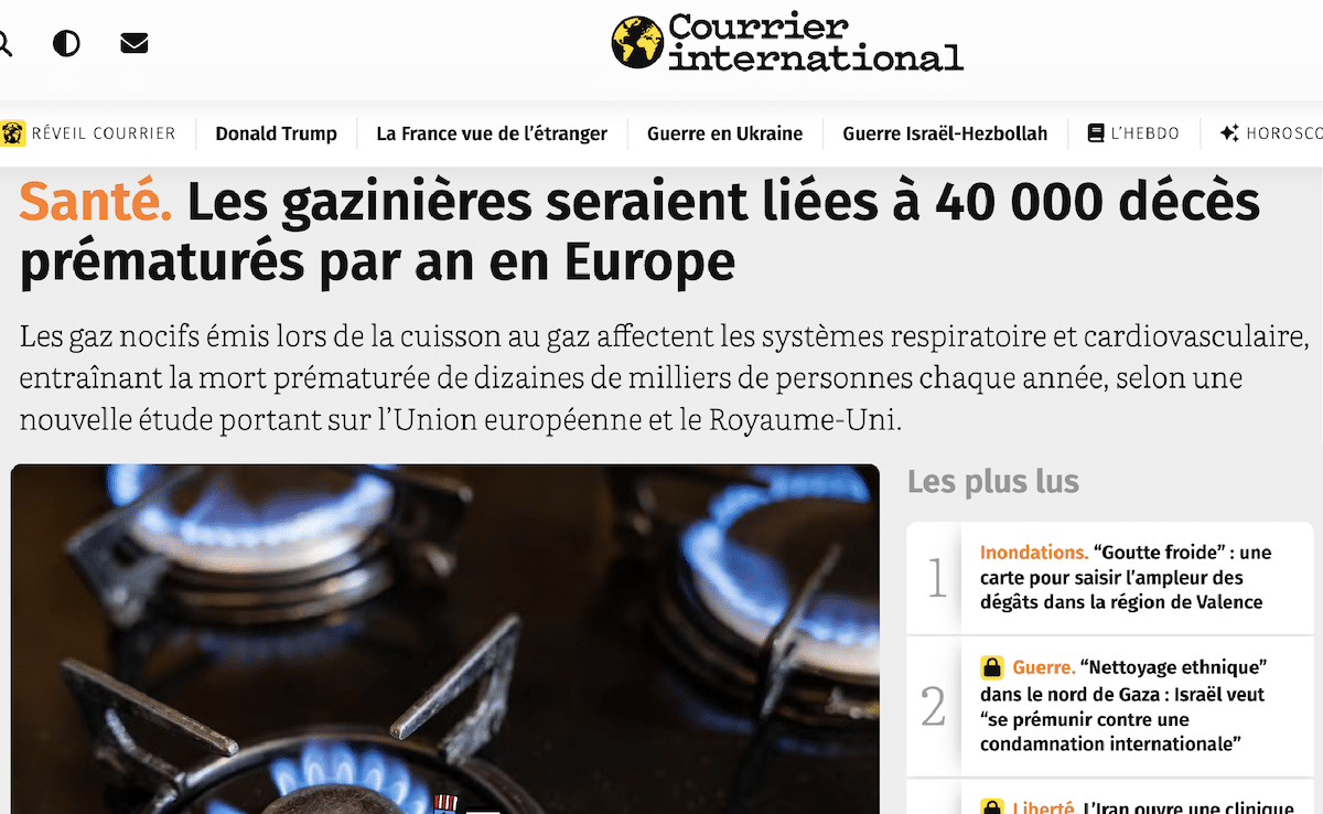 gazinière mortalité europe 40000 décès prématurés