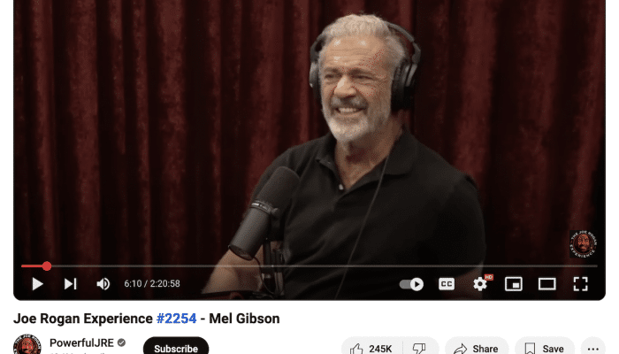 Mel Gibson baseless claim Joe Rogan’s podcast dewormers ivermectin fenbendazole effective cancer cures