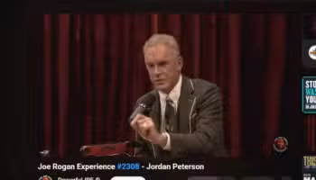 Screenshot of Joe Rogan Experience episode 2309, featuring Jordan Peterson.