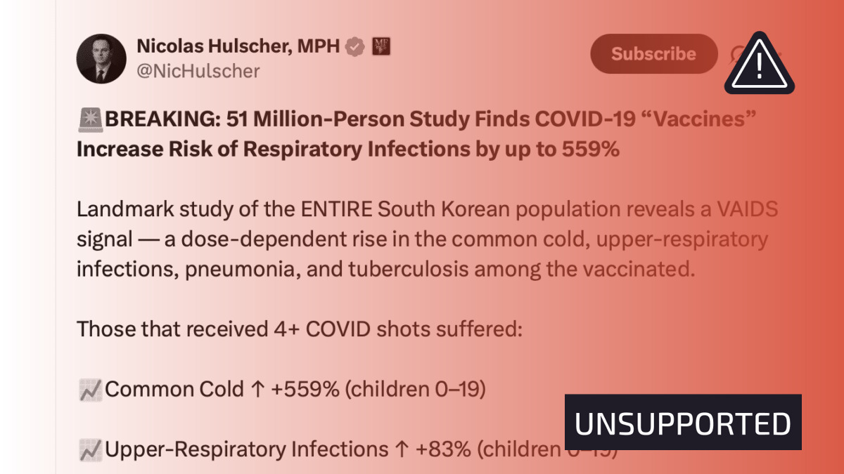 South Korea study does not show COVID-19 vaccines weaken immune system