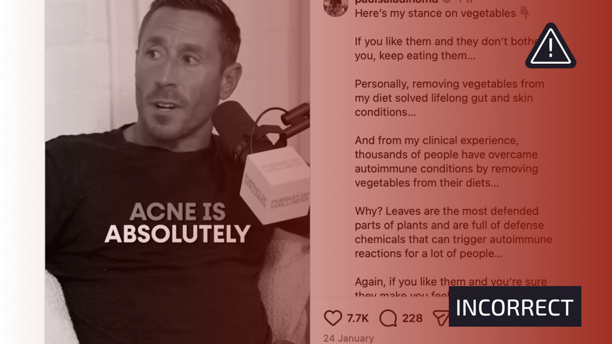 Health influencer Paul Saladino incorrectly attributes acne to autoimmunity