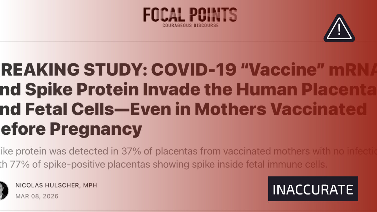 German placenta study didn’t show COVID-19 mRNA vaccines are harmful