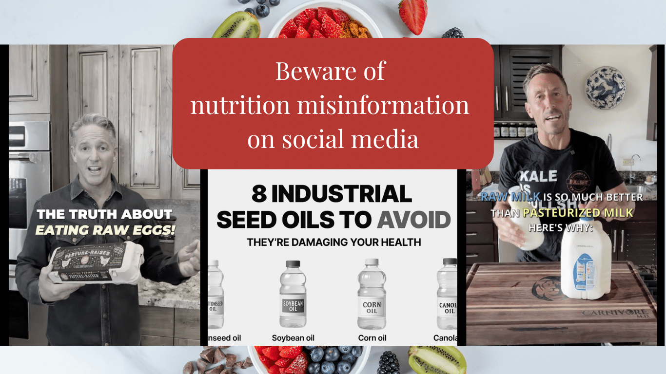 Examples of social media posts containing nutrition misinformation.