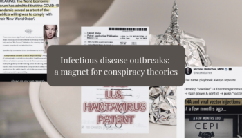 Social media posts containing conspiratorial narratives about COVID-19, hantavirus, and Ebola.